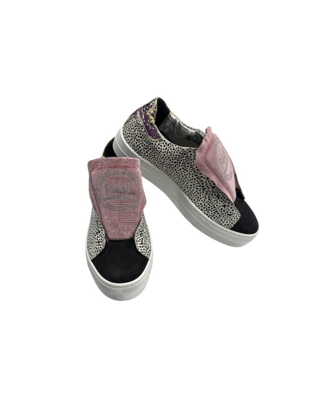 P448 Womens Slip-On Sneakers Animal Print Pink Accents Size 39 Stylish Casual Sh